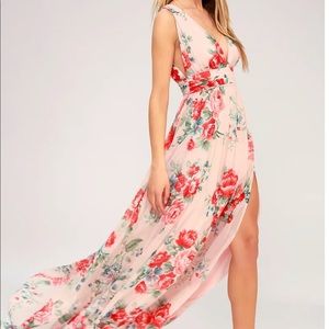 Lulus Garden Meandering Maxi Dress NWT (Blush)